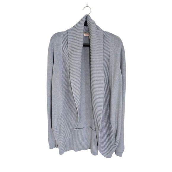 Victoria's Secret Blue Cotton Blend Shawl Collar Open Front Cardigan - Picture 1 of 10